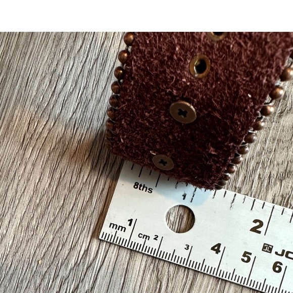 Nocona Brown Leather Belt with Turquoise Accents - Picture 5 of 6